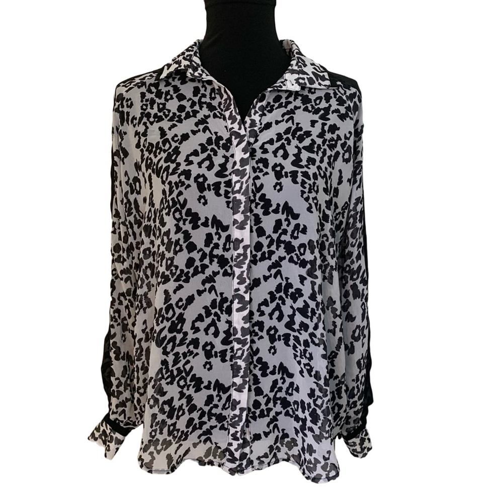 Nasty Gal Black and White Print Top Small